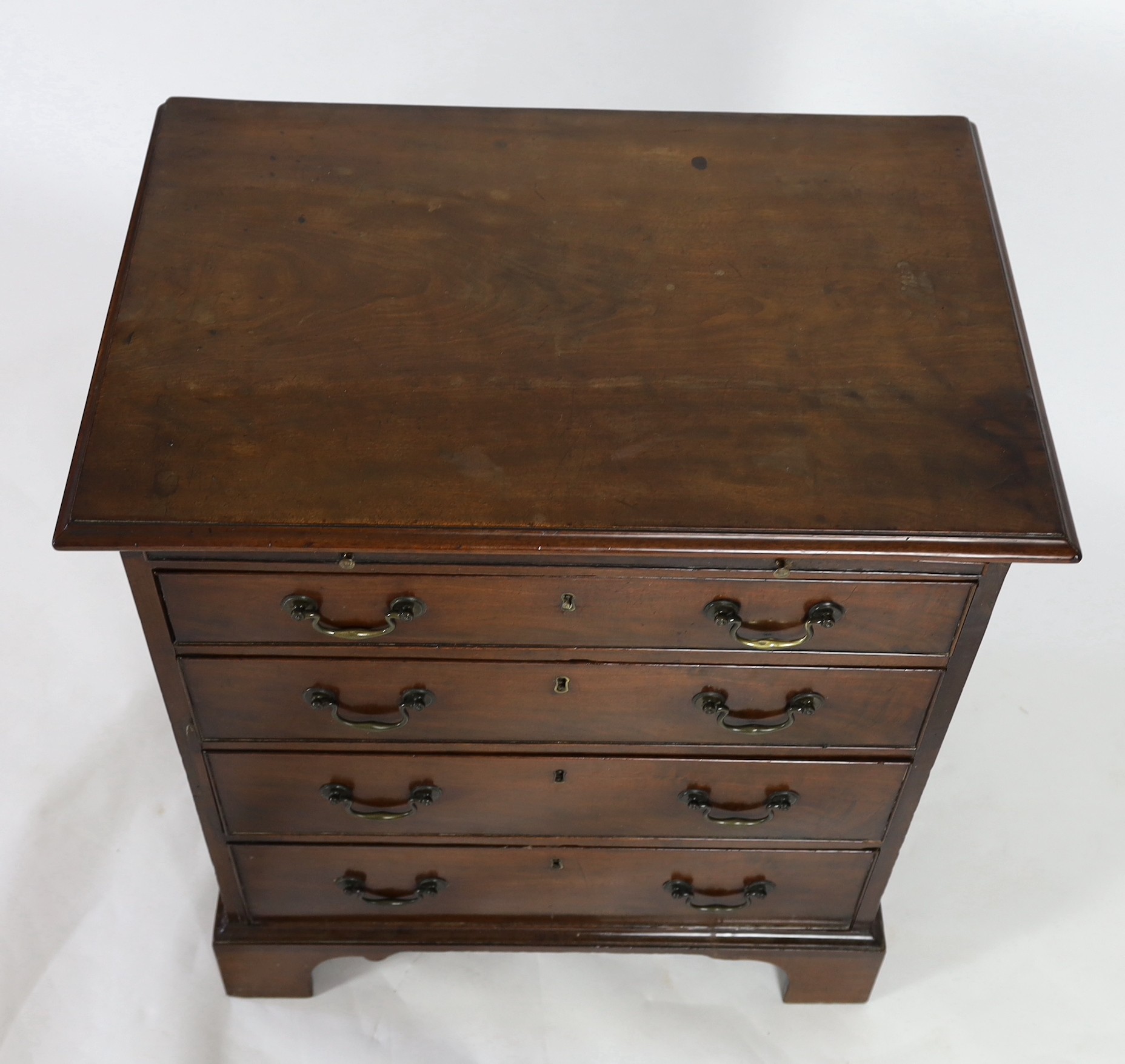 A small George III mahogany chest, W.75cm D.50cm H.83cm